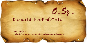 Oszvald Szofrónia névjegykártya